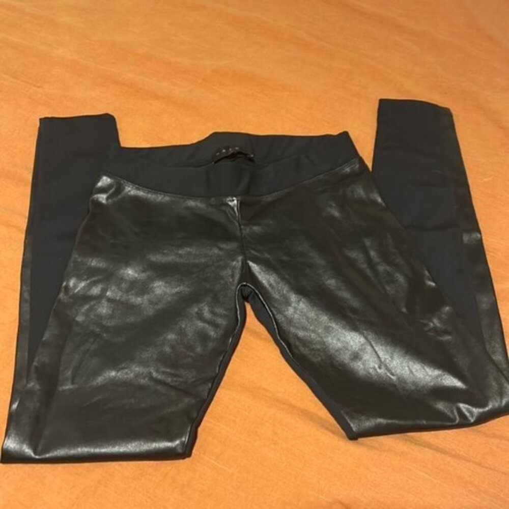 NWOT Hatch Black Leather Low Rise Maternity Legging Size 0/XS